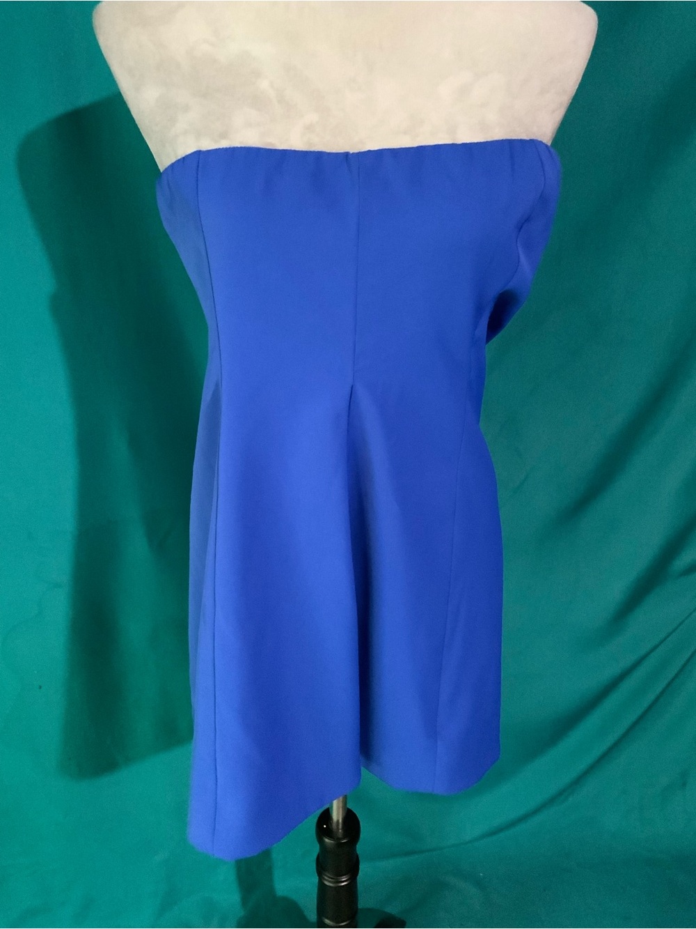 PEPPERMAYO, AYANNA STRAPLESS COBALT BLUE MINI DRESS, STRUCTURED FIT